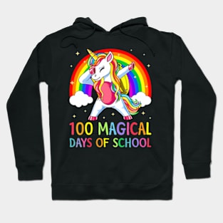 Happy 100th Day Of School Unicorn 100 Magical Days Rainbow Hoodie